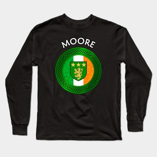 Irish Flag Shamrock Celtic Knot - Moore Long Sleeve T-Shirt